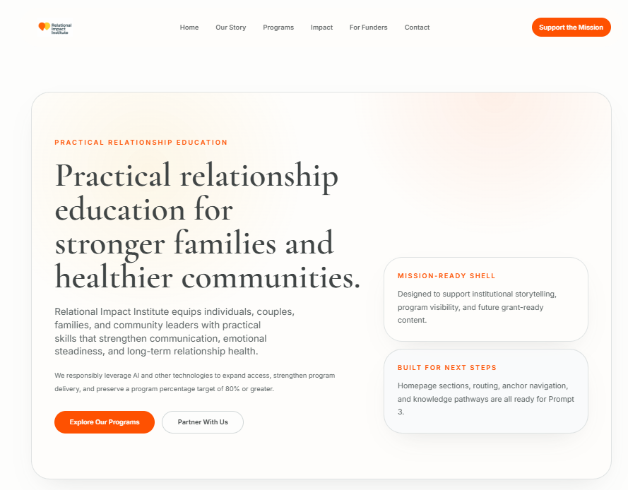 Relational Impact Institute — Practical relationship education for stronger families and healthier communities